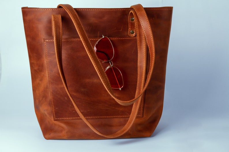 Leather tote bags for women,Tote bag,large leather tote bag,Brown leather tote,Laptop bag,Tote bag with pockets,Leather gifts for her image 9