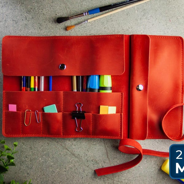 Piórnik personalizowany, Piórnik damski, Piórnik z inicjałami, Organizer do piórnika, Piórnik dla dorosłych, Uchwyt na piórnik