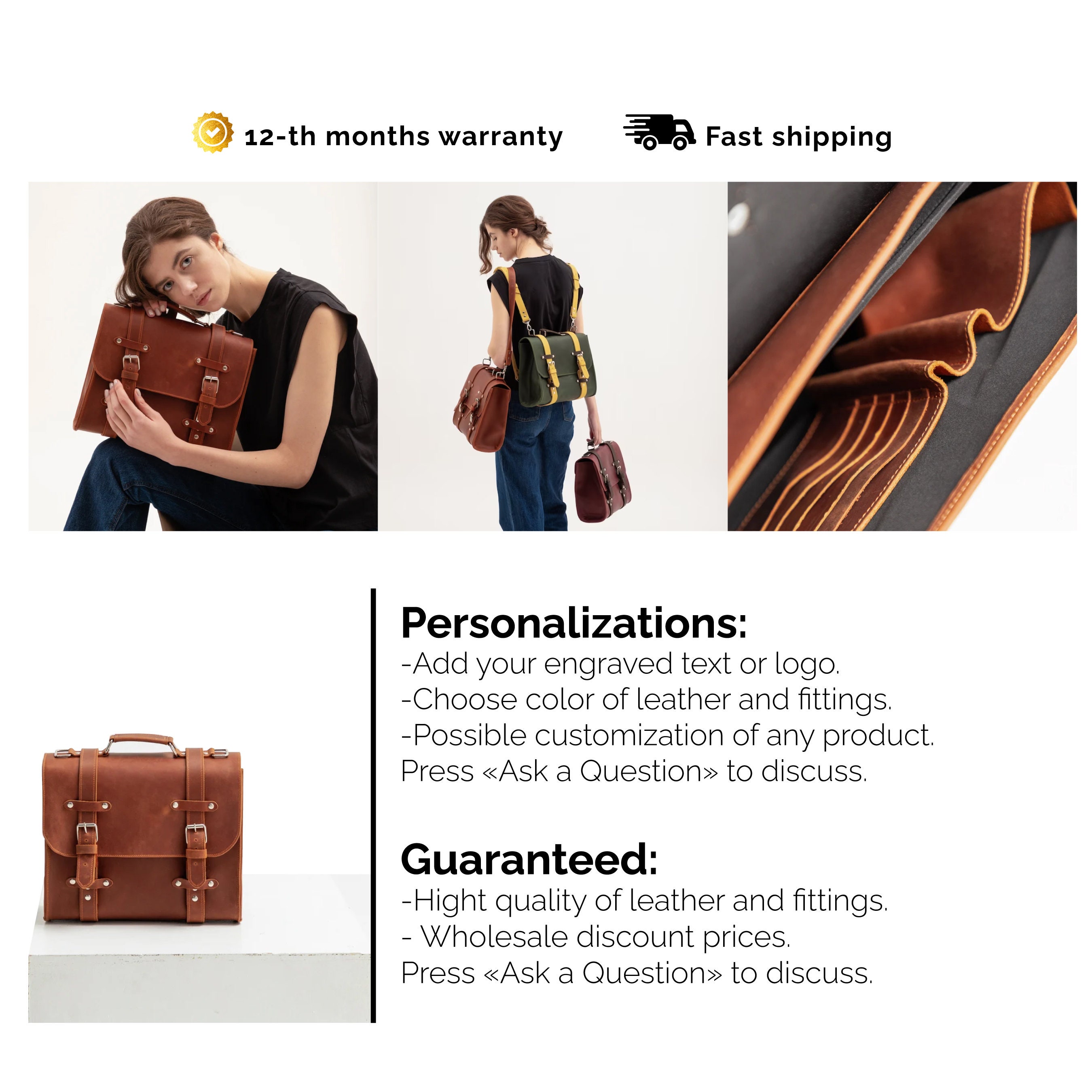Women's executive leather flap backpack new arrivals