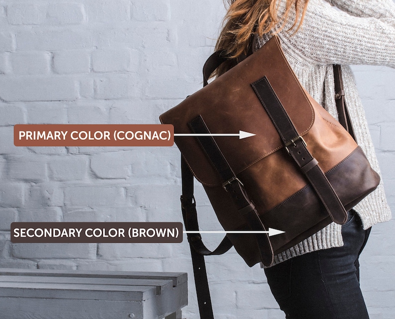 Women Backpack,Leather Backpack,Leather Rucksack,Brown Leather Rucksack,Laptop Rucksack image 7