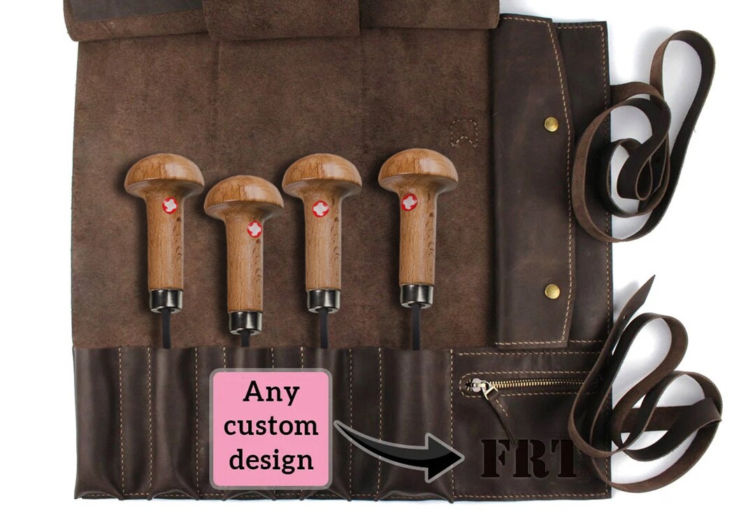 Leather Chisel Roll,leather Tool Storage,gift for Handyman,leather Tool