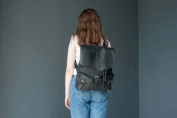 Soft leather rucksack backpack bag hotsell