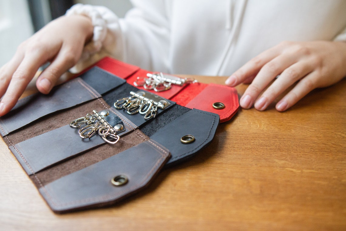 Key Case Key Wallet Leather Key Pouch Key Wallet for 6 Etsy