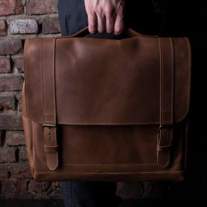 Large leather bag,Leather laptop bag,Brown messenger,Shoulder bag men,15 inch laptop bag,Laptop bag 13 in,Messenger bag men,Mens laptop bag zdjęcie 8