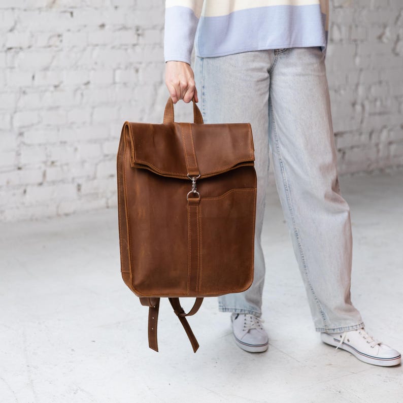 Dames rugzak tas, rugzak voor vrouwen, laptop rugzak vrouwen, werkrugzak voor vrouwen, leren rugzak tas, reisrugzak vrouwen afbeelding 1