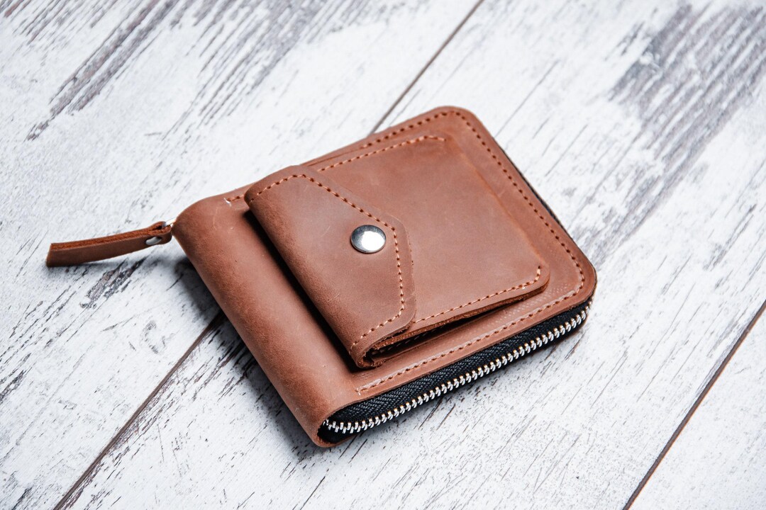 Handmade Slim Wallet, Slim Wallet Women, Credit Card Wallet Zipper ...