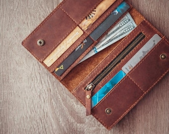 Personalized leather wallet,long wallet,slim wallet,Leather Wallet Woman,wallet women,credit card wallet,womens wallet,wallet gift for her