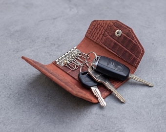Leather Car Key Holder, Leather Key Case, Car Key Organizer, Leather Key Wallet, Personalized Key Holder, Leather Key Pouch, Key Fob Case