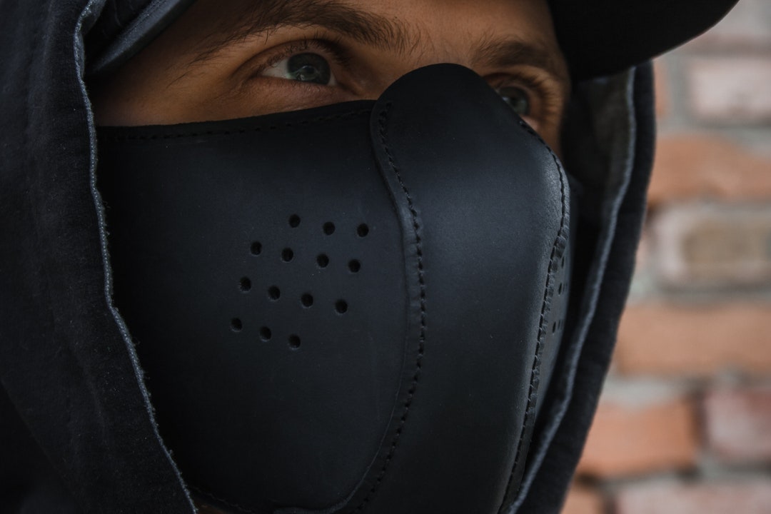 Face Mask Adults With Filter Pocket,leather Mask With Filter Pocket ...