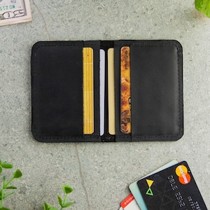 Business card holder leather,Minimalist leather bifold wallet,Slim leather wallet mens,Leather credit card wallets,Leather card holder