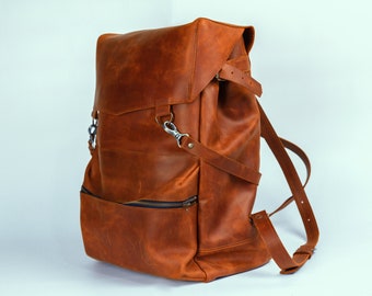 Large backpack, Hiking backpack personalized, Mens rucksack, Travel backpack for men, Leather backpack men, Mens backpacks