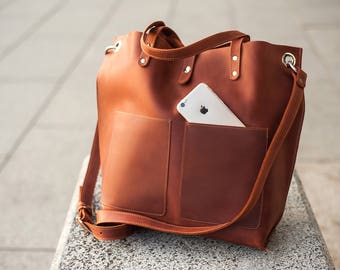 Tragetaschen mit Reißverschluss, Monogramm Tasche, Echtleder Tragetasche,Leder Shopper Tasche,Große Tragetasche,Schultertasche,Damen Tasche