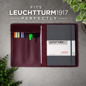 Läderomslag Leuchtturm1917, Leuchtturm 1917-omslag, A5-anteckningsboksomslag, Agendaomslag, Dagboksomslag, Organisationsportfölj, Resedagbok bild 6