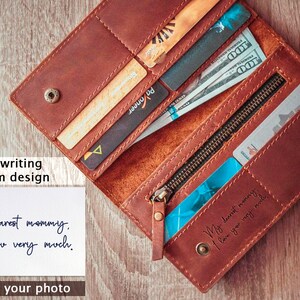 Personalized leather wallet,long wallet,slim wallet,Leather Wallet Woman,wallet women,credit card wallet,womens wallet,wallet gift for her image 9