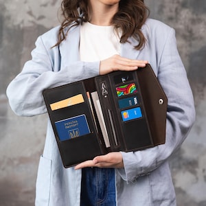 Carteira de viagem personalizada, Carteira de viagem masculina, Carteira de viagem fina, Organizador de carteira de viagem de couro, Carteira de viagem para passaporte, Carteira de documentos de viagem