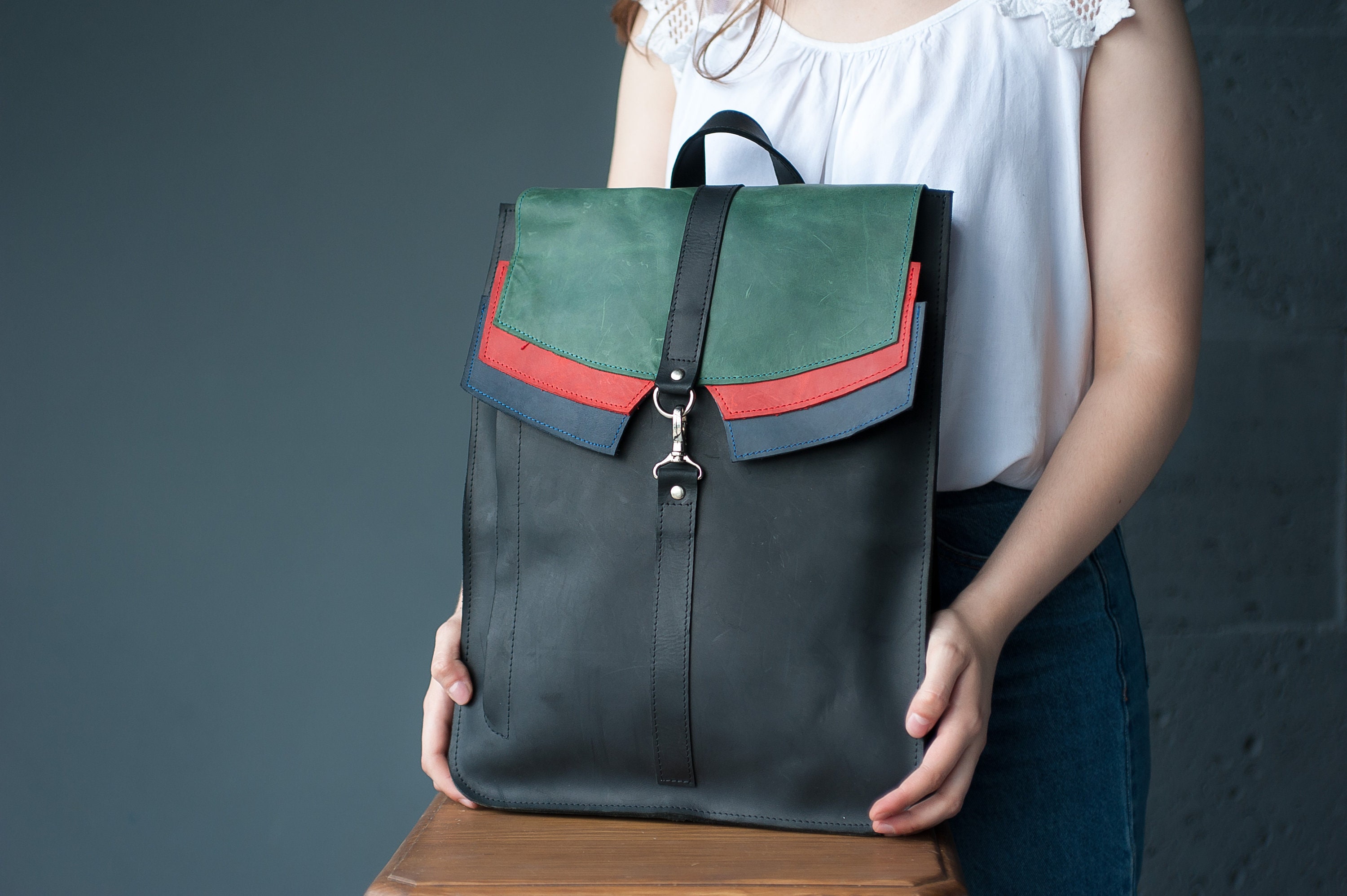 leather backpack bag