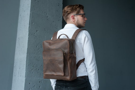 Leather Backpack Menrucksack for Menbrown Backpackleather | Etsy