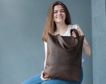 Leather totes,Work bag,Tote bag,Brown leather tote,Custom tote bag,Brown leather tote bag