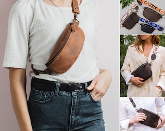 Leather belt bag women,Leather gift for her,Personalized leather belt bag,Leather bum bag,Leather fanny pack