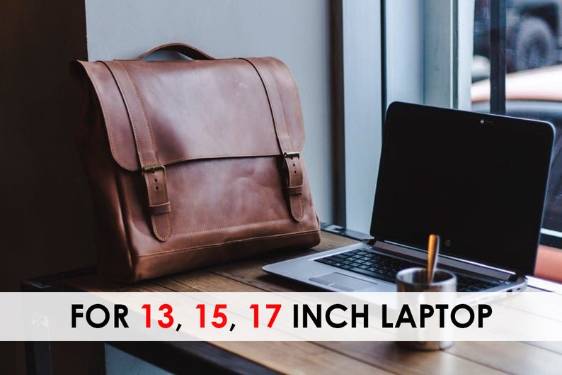 Large leather bag,Leather laptop bag,Brown messenger,Shoulder bag men,15 inch laptop bag,Laptop bag 13 in,Messenger bag men,Mens laptop bag zdjęcie 9