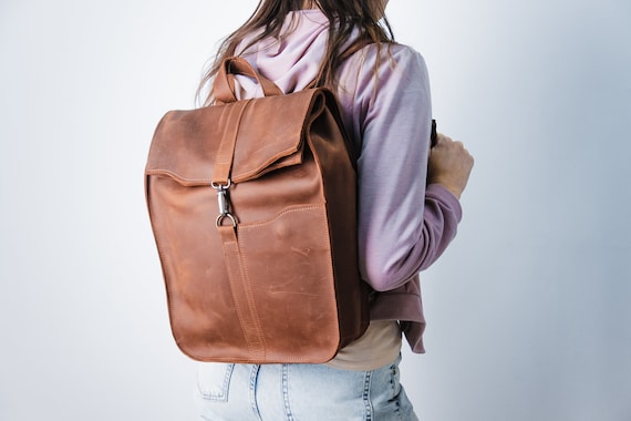 Slim leather backpack purse clearance