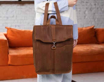 Backpack women,Leather backpack,Convertible backpack,Leather laptop backpack,Hipster backpack,College backpack,Rucksack,Minimalist backpack