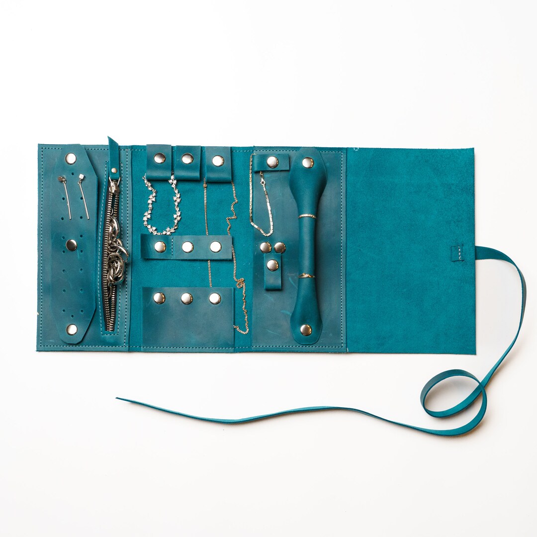 Travel Jewelry Roll,travel Jewelry Case,leather Roll,jewelry Organizer