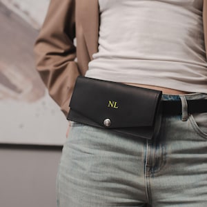Personalized belt bag women, Belt wallet, Cell phone belt holder leather, Small belt bag, iPhone belt case, Waist bag women, Phone belt case
