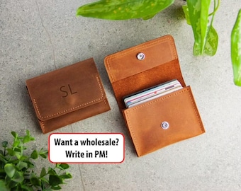 Leather card holder snap,Leather card wallet,Card holder wallet,Business card holder for men,Leather business card holder