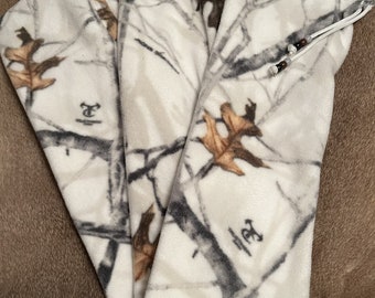 68" White Camo Soft Fleece Sock/Sleeve/Case Longbow or Recuver Traditional Archery
