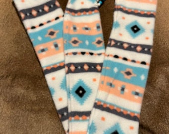 66" Soft Blue Aztec Fleece Sock/Sleeve/Case Recuver or Longbow Traditional Archery Hunting  or Shooting Southwest