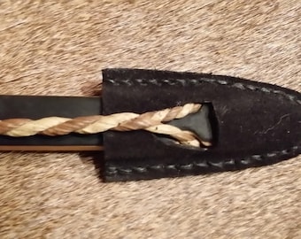 Long Bow Tip Protector Black suede leather Traditional Shooting Hunting Gear (Only one per order)