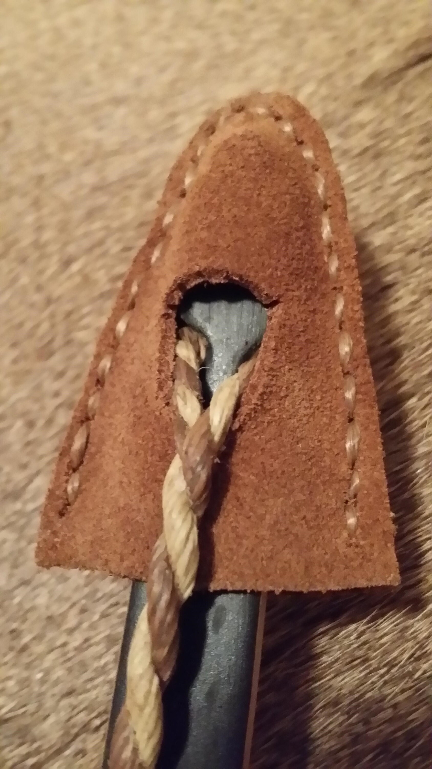 Archery Traditional Leather String Keeper With Bone/antler and Long Bow ...
