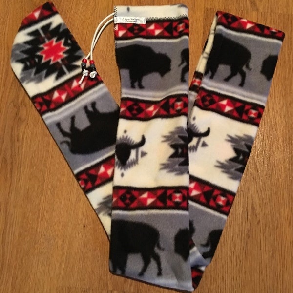 72" Buffalo print Fleece Sock/Sleeve/Case  Longbow Traditional Archery Hunting Shooting Recuver