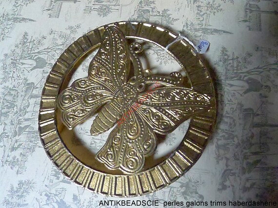 ancienne boucle de ceinture en metal argenté /doré