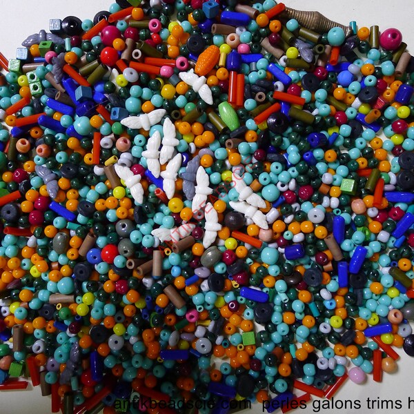 150 grs mix beads birds,tubes,rond...