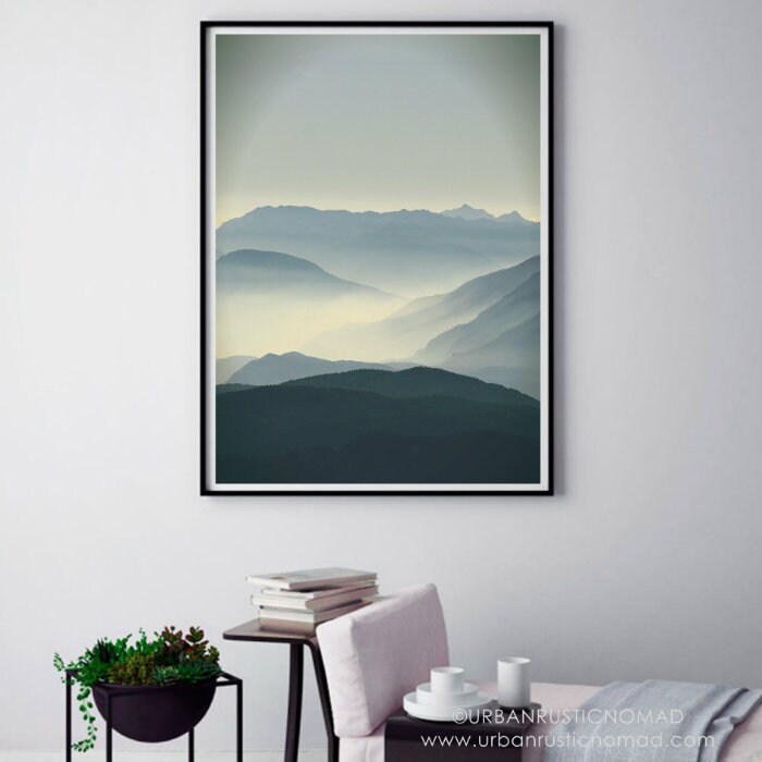 Misty Mountains Wall Art Decor Nordic Print Poster - Etsy