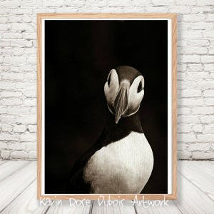 Nandi Animals, Puffin, Sea Bird, Wall art, Digital Print, Wall Decor, Photography, Pets, Kids Nursery, Poster, Wildlife, Coast, Ocean