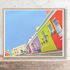 Pastell Gebäude, Architektur, Kapstadt, bunte Bo-Kaap, Straße, Wand Kunst, Reise-Decor, Südafrika-Poster, Digitaldruck, Inneneinrichtungen