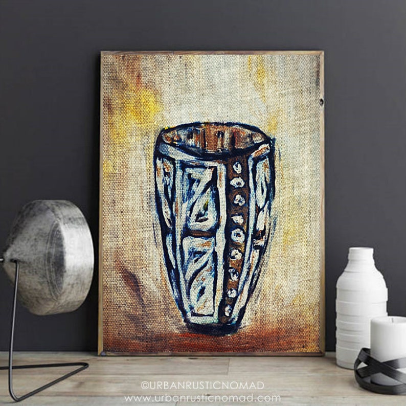African Original Art African Art Vase Painting Digital Etsy