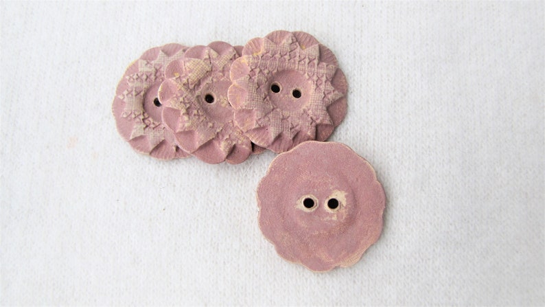 Buttons on linen tunic Handmade gift for needlewoman. Set of 4 ceramic pieces