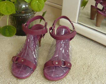 Vintage Bronx, Brazilië Blueberry/paarse lederen sandalen maat 39