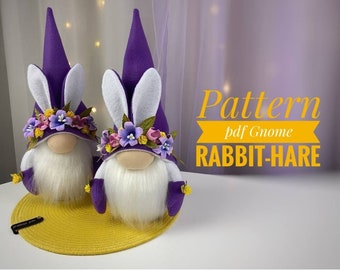 patron pdf nain scandinave lapin lièvre cadeau pour Pâques DIY fait main