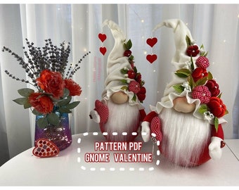pattern pdf scandinavian gnome Valentine, Valentine's Day present DIY HandMade + gift postcard png
