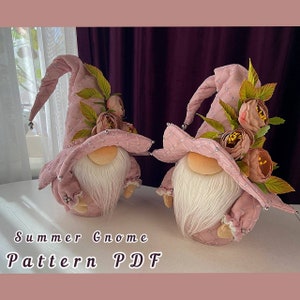 pattern pdf scandinavian summer gnome cute gnome flower gnome powder-colored gnome flower hat DIY HandMade + free video tutorial YouTube