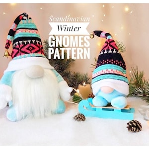 pattern pdf scandinavian winter gnomes (2 sizes) leprechaun diy handmade