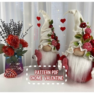 pattern pdf scandinavian gnome Valentine, Valentine's Day present DIY HandMade + gift postcard png