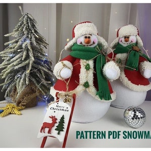 pattern pdf Snowman Christmas New Year, snowman in coat, snowman in a hat, snowman patterns to sew, snowman sewing pattern DIY HandMade