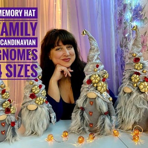 pattern pdf family scandinavian gnomes. gnomes for Christmas (4 sizes): father gnome, mother gnome, girl gnome and boy gnome DIY HandMade