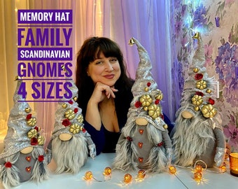 pattern pdf family scandinavian gnomes. gnomes for Christmas (4 sizes): father gnome, mother gnome, girl gnome and boy gnome DIY HandMade